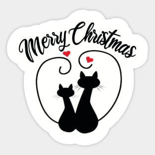 Lovely cat couple christmas Sticker